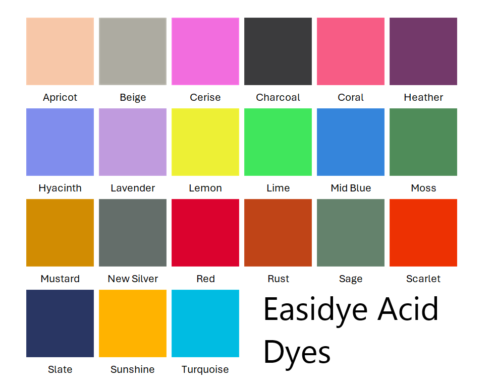Easidye Acid Dyes - 25g, 50g, 100g pots