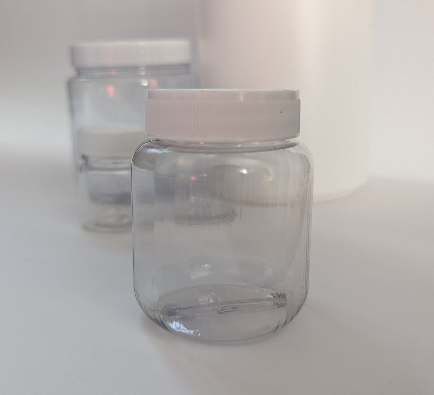Clear Pots with Screw Cap Lids