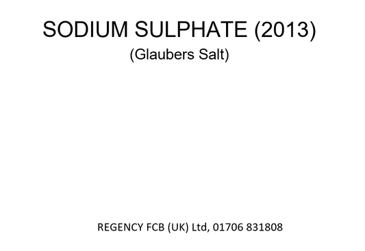 Sodium Sulphate (Glaubers Salt) (2013)